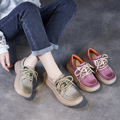 Fashion Lightweight Thick Soled Lace-Up Casual Shoes for Women