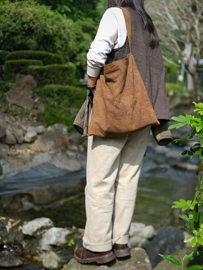 Women Retro Fabric Shoulder Bag Women Casual Commuter Large Tote