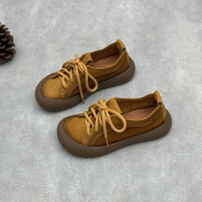 Comfortable Retro Lace-Up Round Toe Casual Shoes for Women