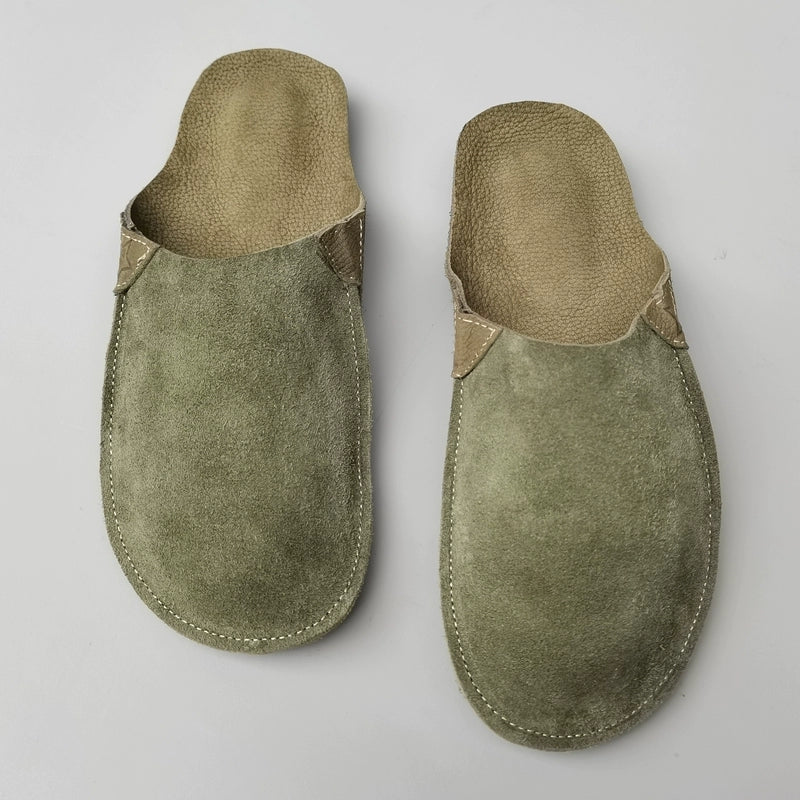 Women Soft Sole Leather Slides Comfortable Casual Slip-On Slippers