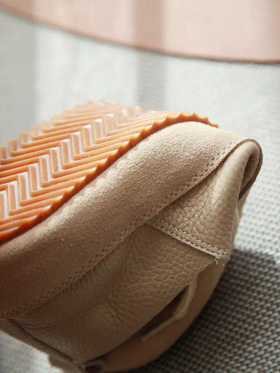 Summer Top Genuine Leather Casual Soft Flat Lace-Up Shoes