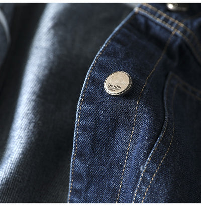 Women Spring Retro Denim Solid Color Casual Vest