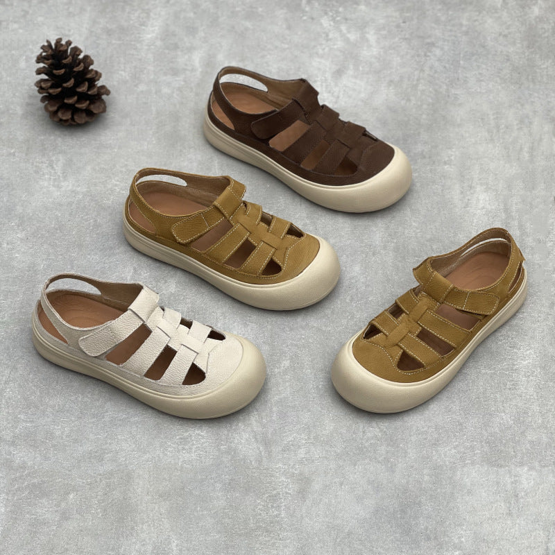 Babakud Retro Summer Breathable Closed Toe Flat Shoes