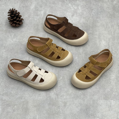 Babakud Retro Summer Breathable Closed Toe Flat Shoes
