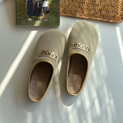 Women Summer Retro Mesh Closed Toe Soft Linen Sole Shoes