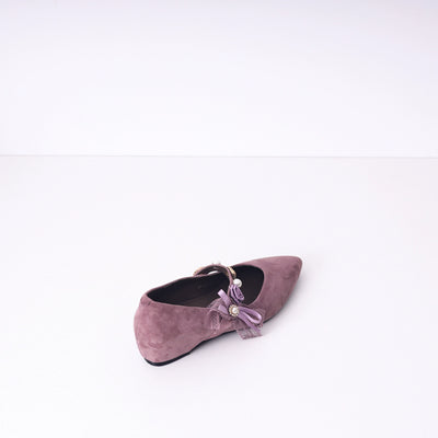 Women Elegant Sheepskin Leather Pointed Toe One Straped Shoes