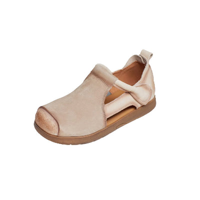 Spring Casual Color Block Velcro Genuine Leather Flats