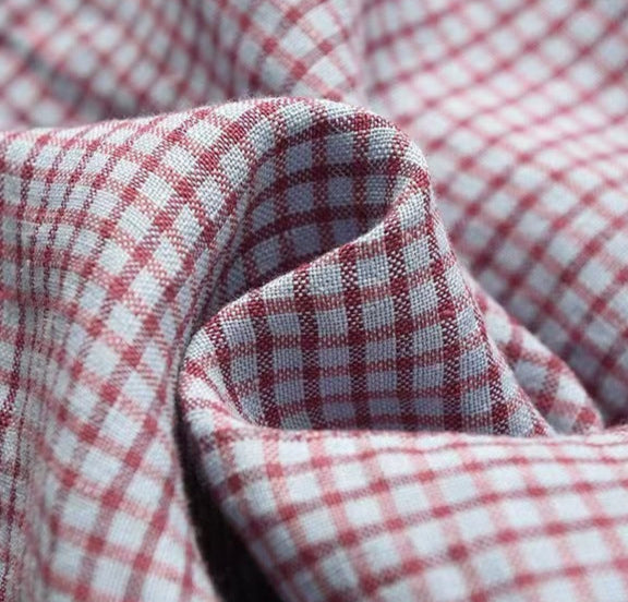 Women's Retro Loose Plaid Contrast Color Linen Polo Shirt