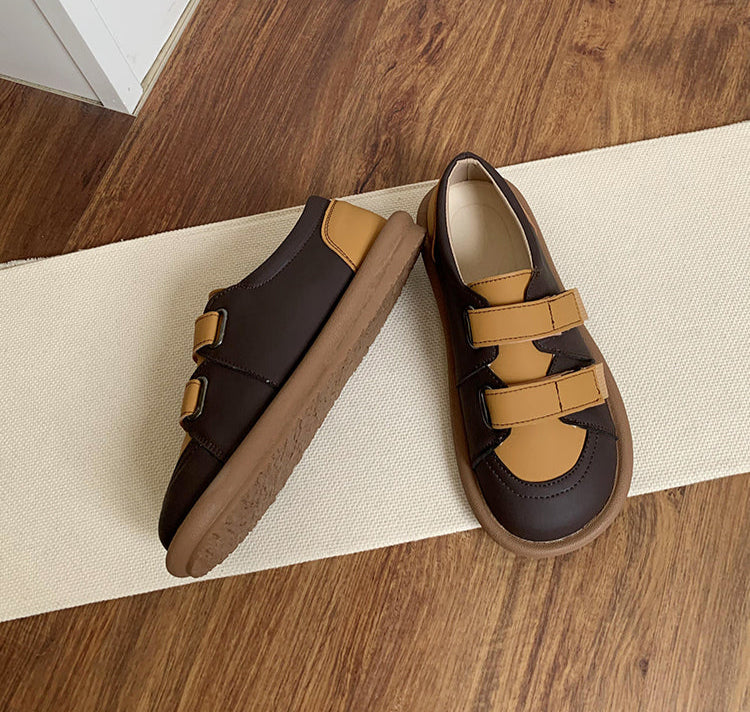 Women Retro Soft Soled Contrast Color Flat Casual Shoes