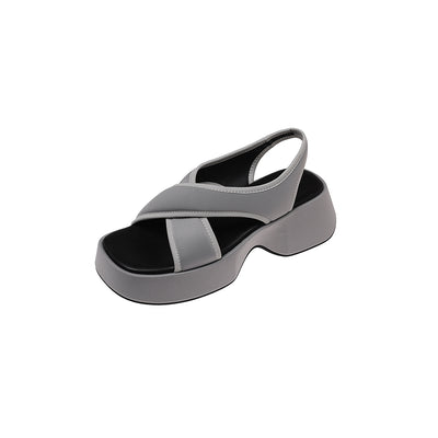 Summer Comfortable Lycra Platform Crossover Strap Sandals
