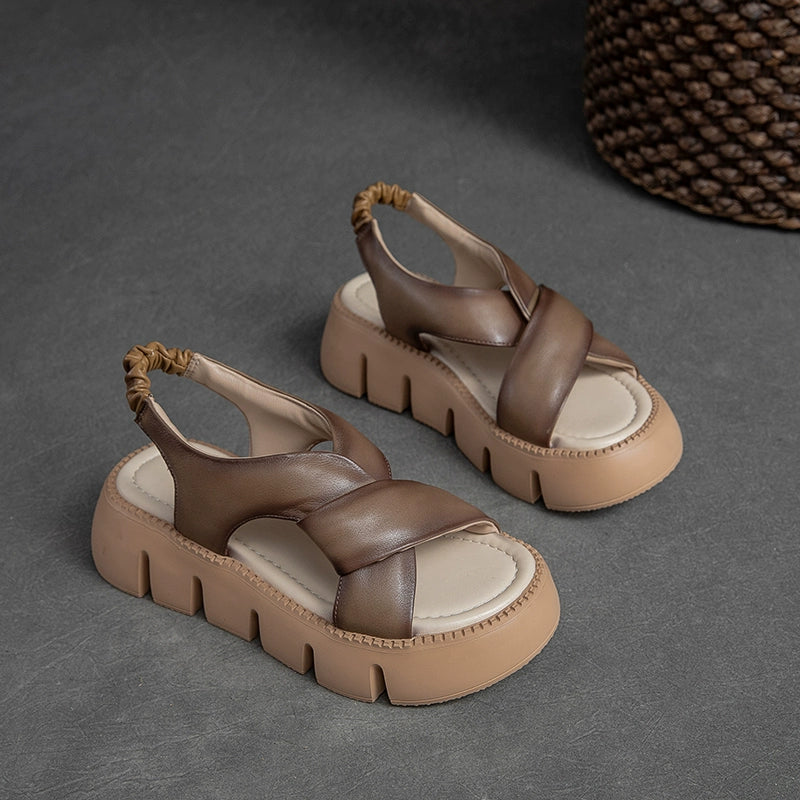 Women Top Genuine Leather Fashionable Open Toe Sandals