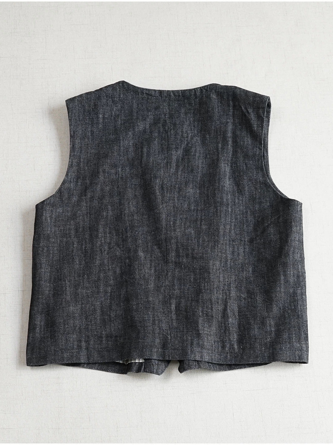 Versatile Retro Cotton V-Neck Patchwork Black Single Breasted Vest