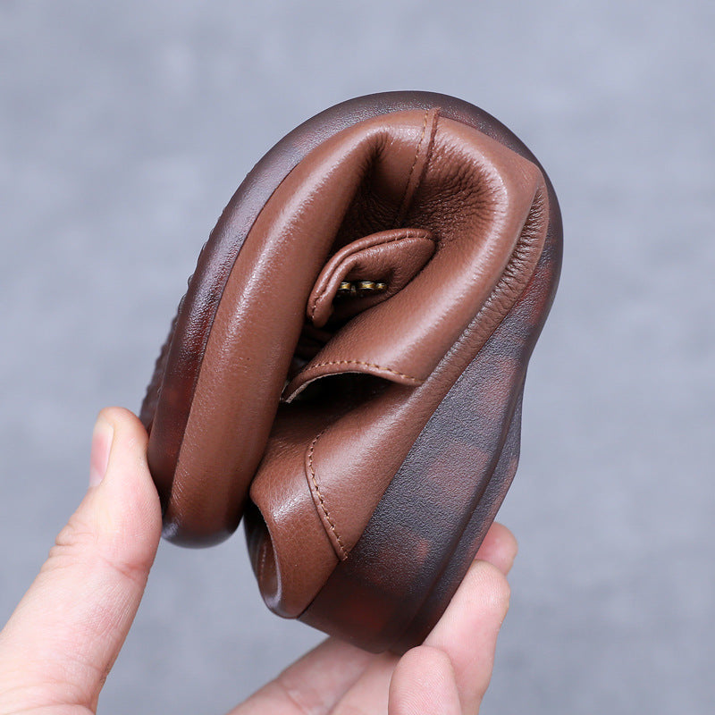 Spring Bowknot Soft-Soled Slip-On Shoes in Black and Brown