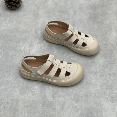Casual Hollow Breathable Soft Leather Sandals for Women