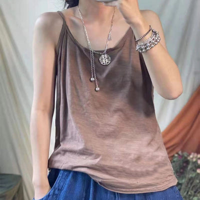 Babakud Women Summer Cotton Casual Spaghetti Strap Vest