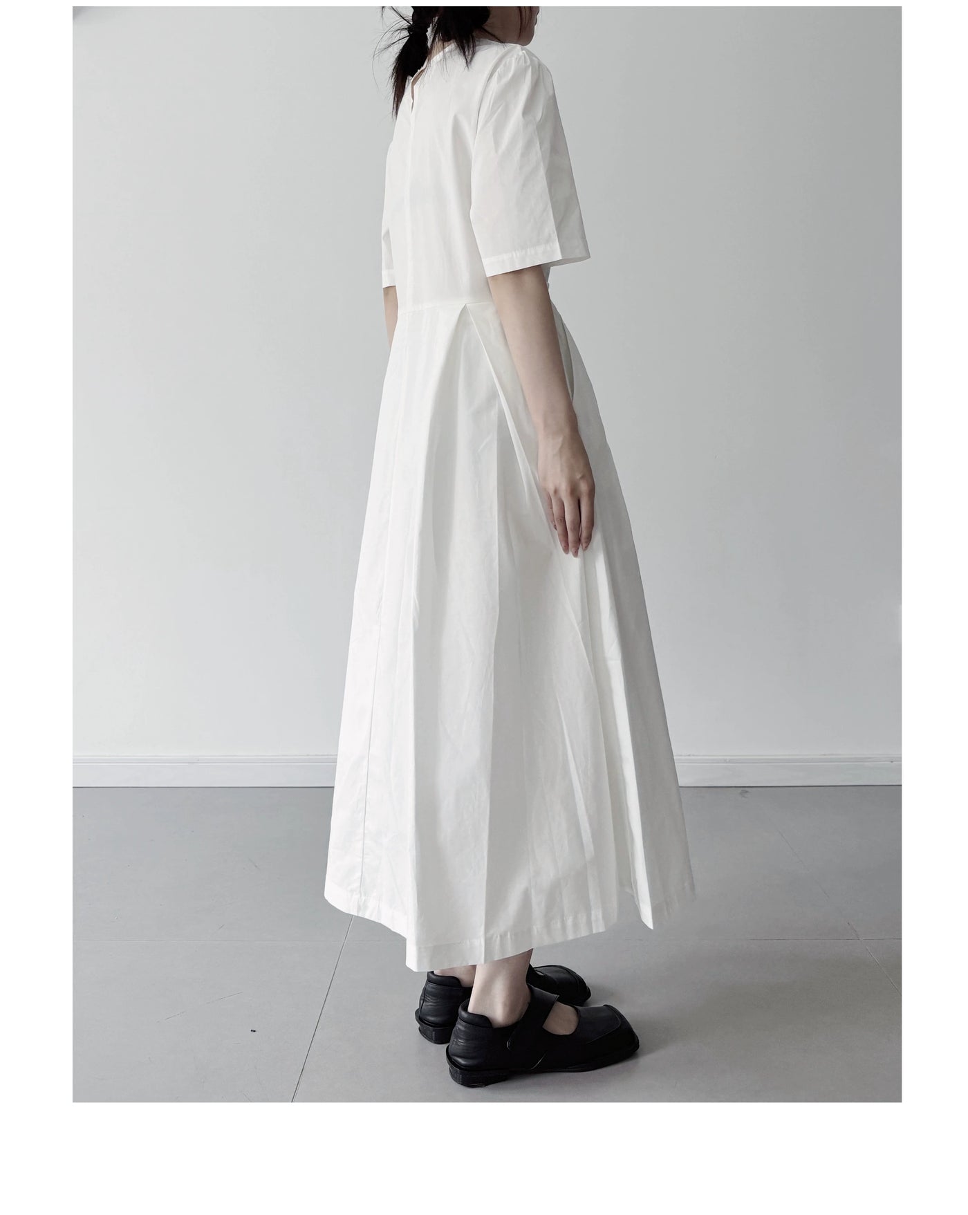 Babakud Fashionable Cotton Casual Round Neck Lace Up Dress