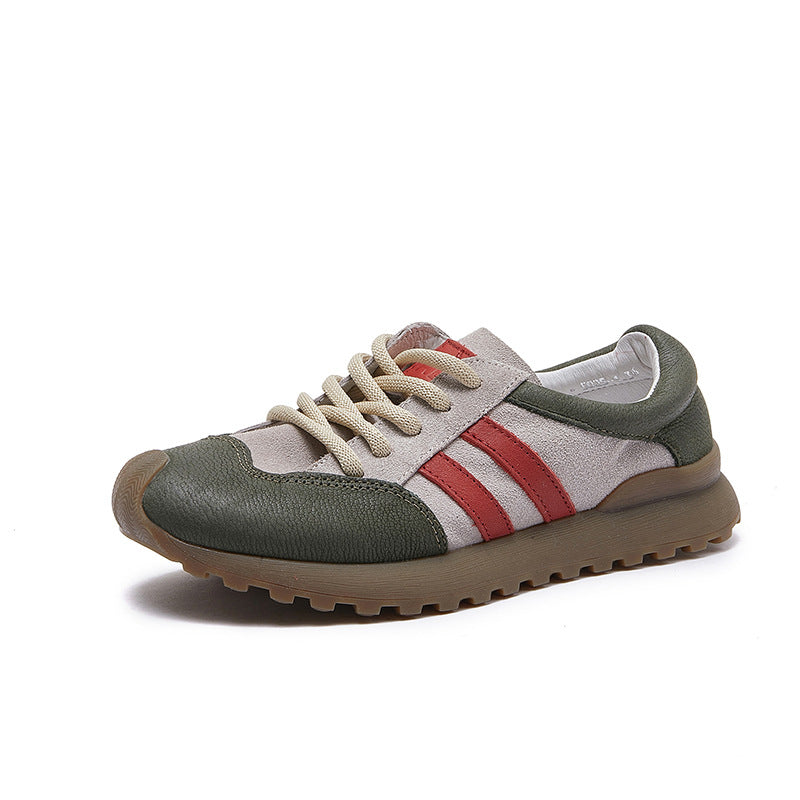 Babakud Women Retro Comfortable Leather Lace-Up Shoes