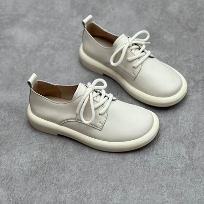 Women Stylish Handmade Leather Lace-Up Walking Casual Shoes