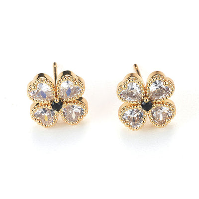 Babakud Retro Elegant Zircon Flowers Earrings