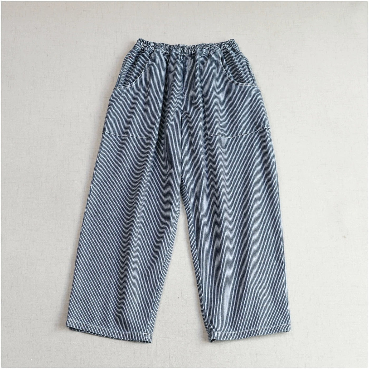 Autumn Retro Denim Casual Elastic Wasit Pockets Jeans