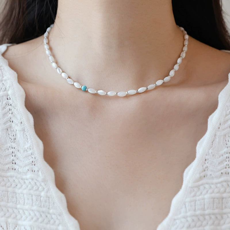 Babakud Women Retro Natural Stone Agate Necklace