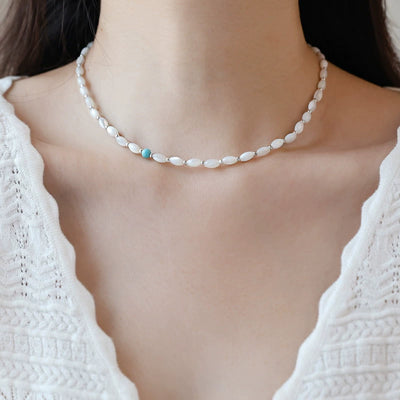 Babakud Women Retro Natural Stone Agate Necklace