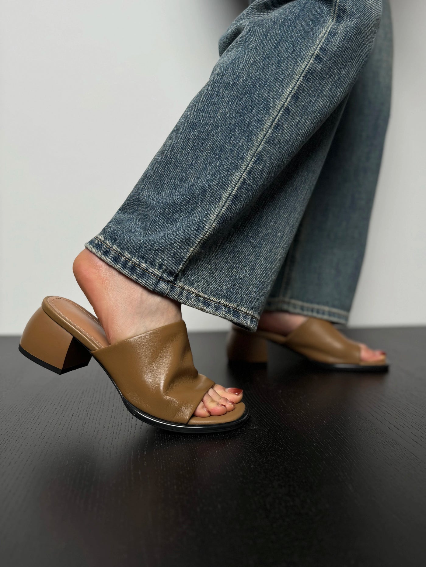 Summer Casual Sheepskin Leather Open Toe Soft Chunky Shoes