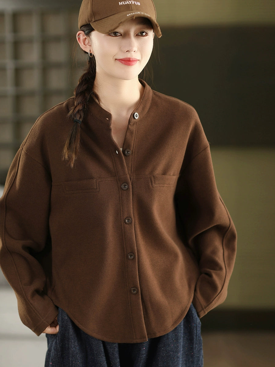 Autumn Cashmere Warm Solid Color Single-Breasted Cardigans