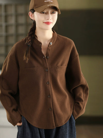 Autumn Cashmere Warm Solid Color Single-Breasted Cardigans