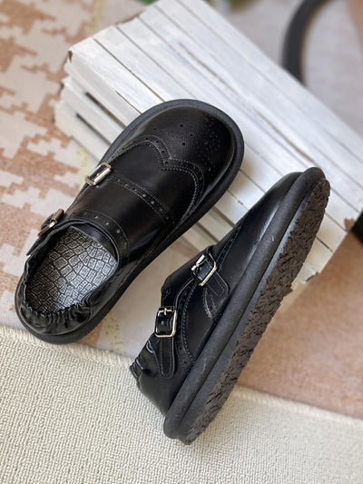 Women Spring Retro Soft Sole Genuine Leather Slip-Ons