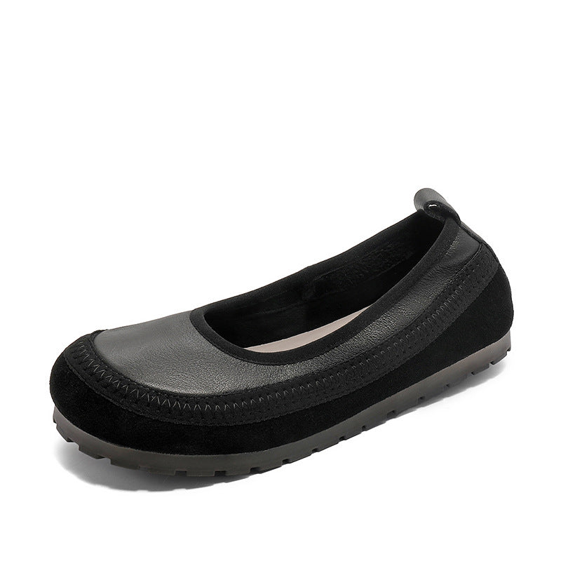Casual Comfy Retro Soft Leather Suede Slip-On Shoes for Women