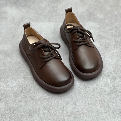 Women Stylish Handmade Leather Lace-Up Walking Casual Shoes