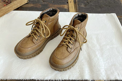 Babakud Women Vintage PU Casual Autumn Ankle Boots