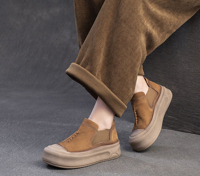 Women Spring Old-Fashioned Retro Comfortable Platform Slip-Ons