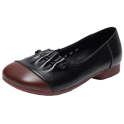 Babakud Women Spring Ethnic Style Handmade Genuine Leather Flat Shoes