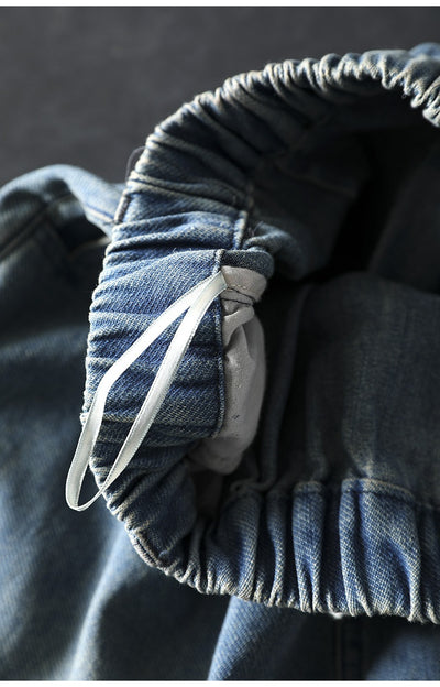 Women Spring Retro Denim Casual Loose Harem Pants