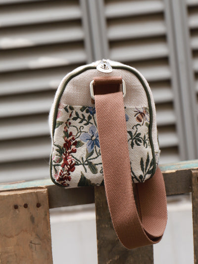 Babakud Women Vintage Floral Design Handcrafted Canvas Crossbody Bag