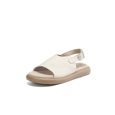 Retro Leather Breathable Open Toe Casual Platform Sandals