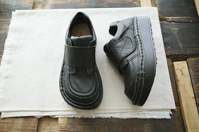 Babakud Women Spring Leisure Genuine Leather Velcro Platform Shoes
