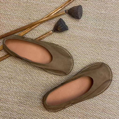 Babakud Retro Leather Shallow Patchwork Soft Sole Flats