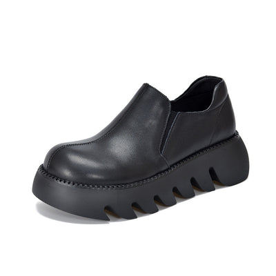 Women Spring Summer Platform Retro Leather Casual Shoes