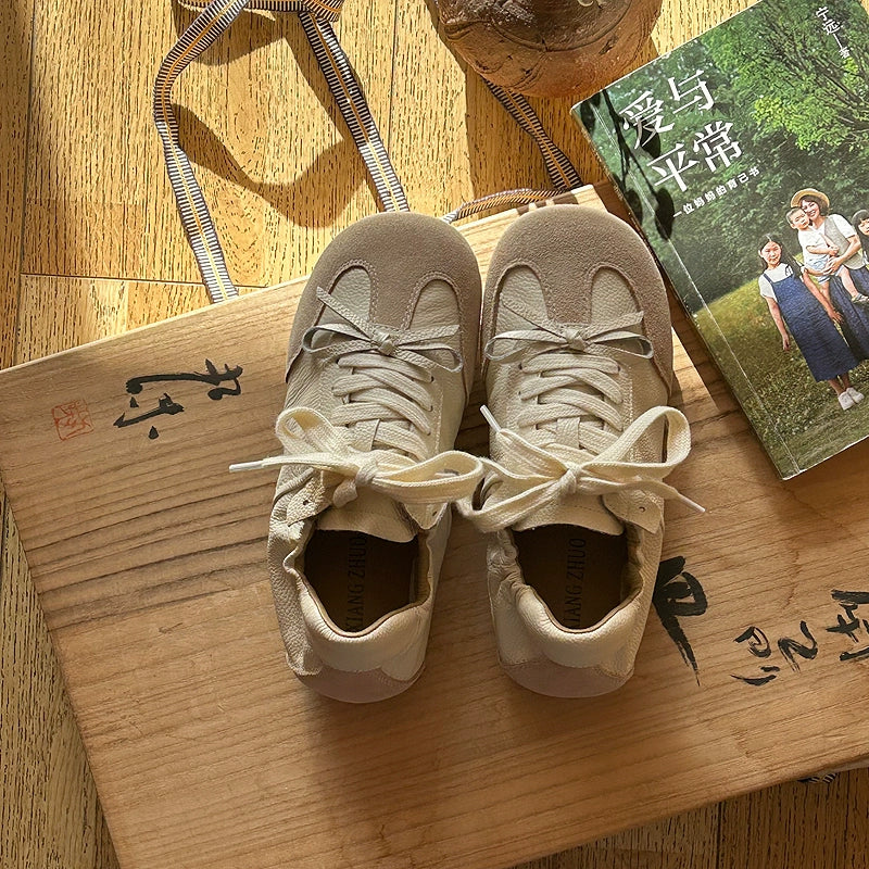 Women Leather Sueded Patchwork Sports Versatile Sneakers