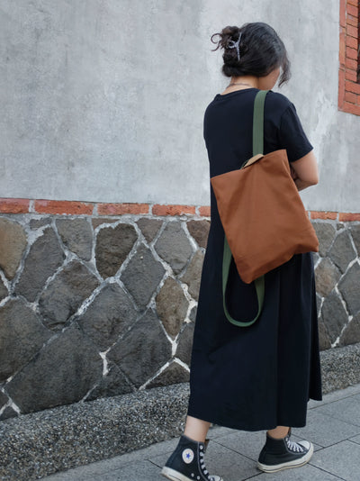 Babakud Vintage Cotton Colorblock Magnetic Closure Backpack