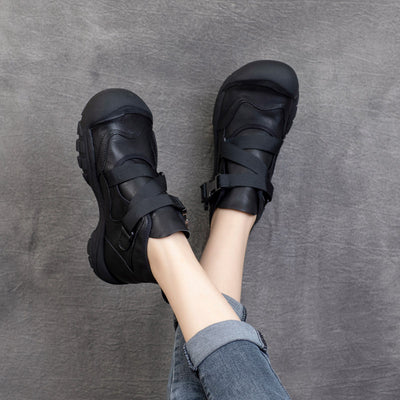 Women Comfortable Buckle Soft Sole Leather Casual Shoes