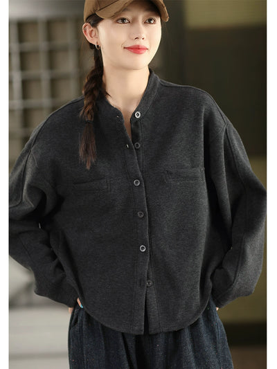 Autumn Cashmere Warm Solid Color Single-Breasted Cardigans