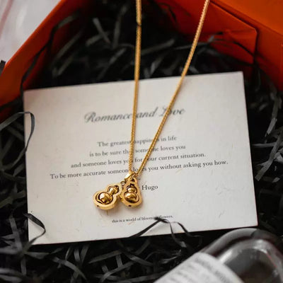 Women Vintage Fashionable Gold Gourd Necklace