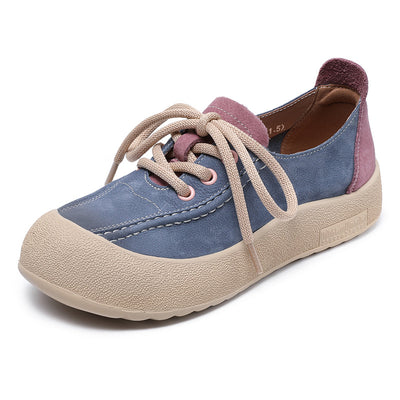 Stylish Soft Sole Color Block Lace-Up Casual Shoes for Women