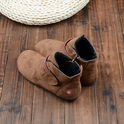 Women Retro Versatile Flat Lightweight Suede Ankle Boots