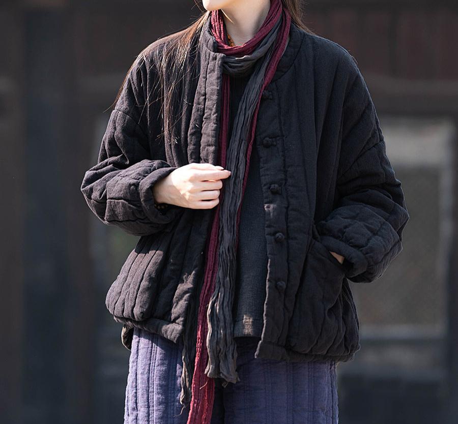 Warmth Color Block Large Pockets Coats for Women