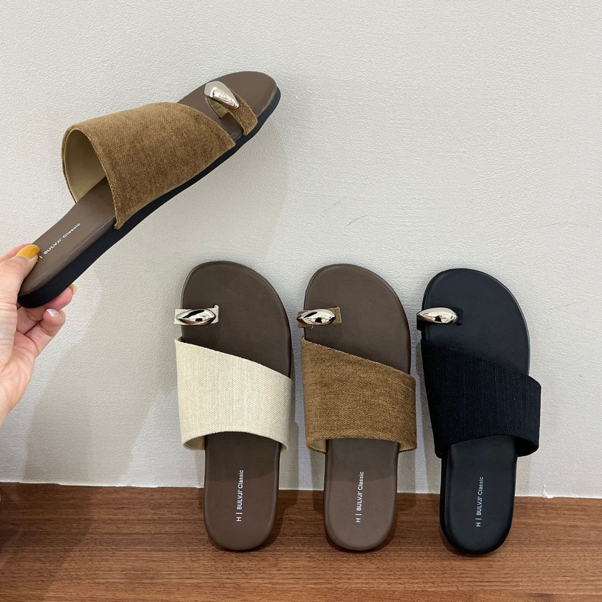 Summer Women PU Casual Versatile Flip-Flop Flat Slippers